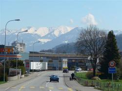 Rheineck, Blick auf die Alpen